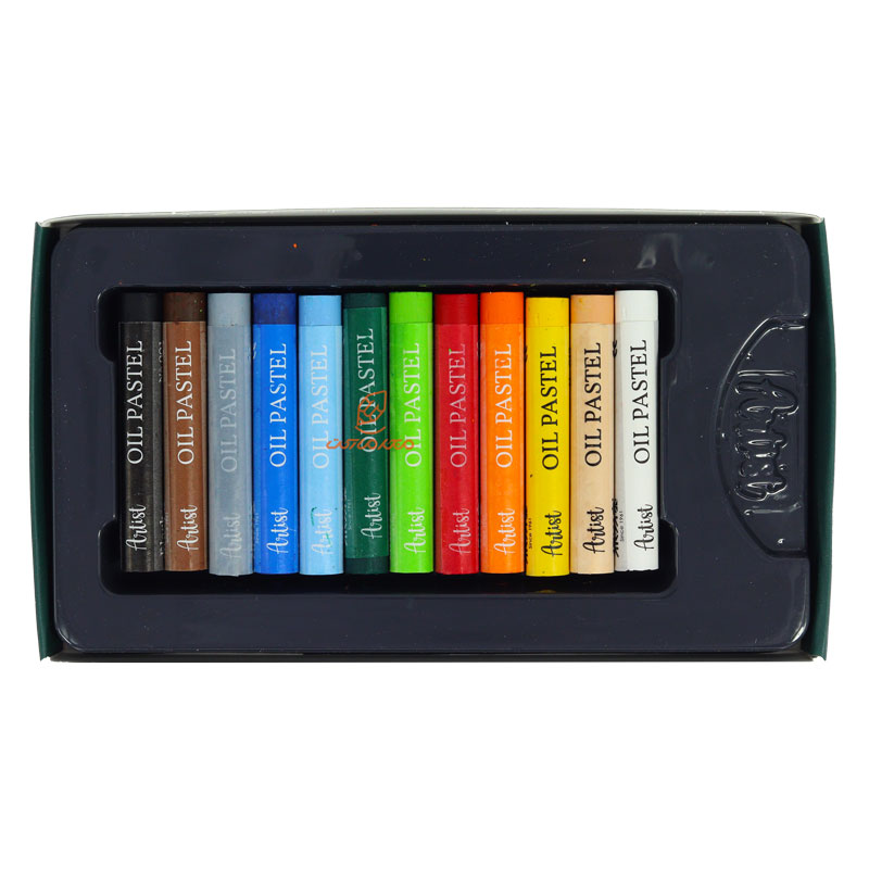 پاستل روغنی 12 رنگ 2601 جعبه مقوایی طرح دختر آرتیست آریا ARYA (2)