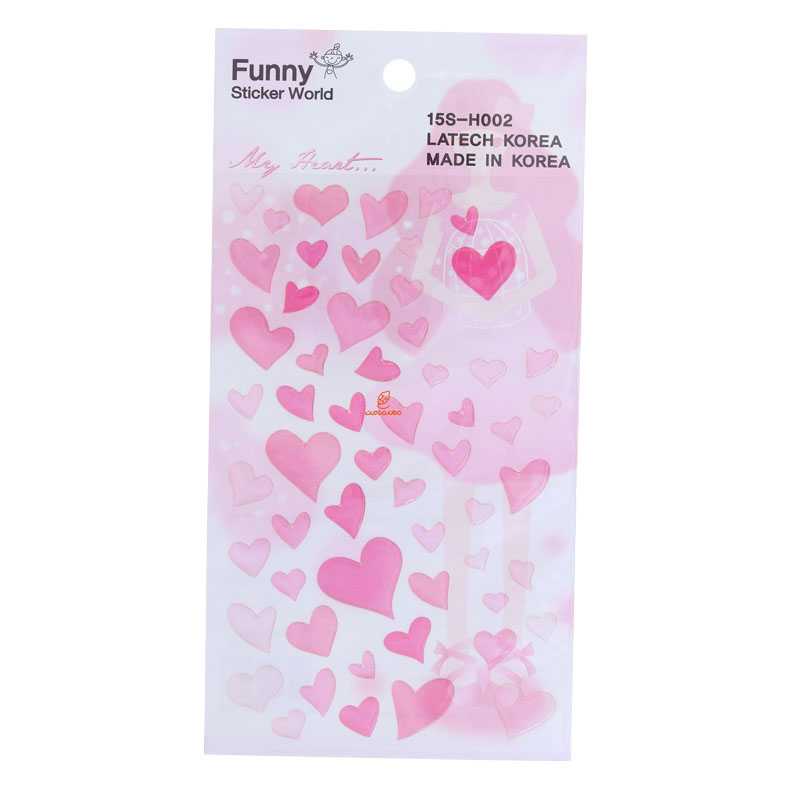 برچسب (استیکر) فانتزی کد 15S-H002 طرح قلب های صورتی FUNNY