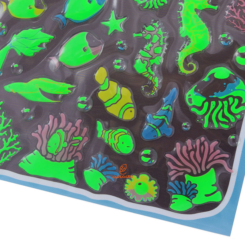 برچسب فانتزی کد 15S-C561 طرح ماهی های سبز FUNNY (1)