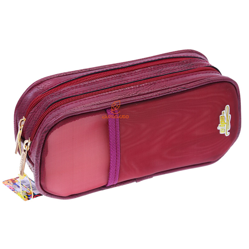 جامدادی توری و چرمی 222 زرشکی کلیپس CLIPS (2)