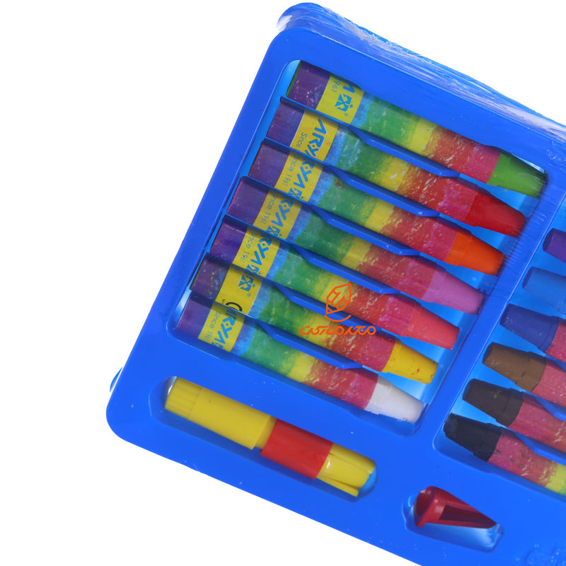 پاستل روغنی 2+12 رنگ 2027 مقوایی طرح سوسمار آریا ARYA (1)