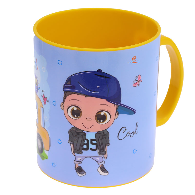 لیوان فانتزی دسته دار 8866 طرح اتوبوس مدرسه لیدر LEADER