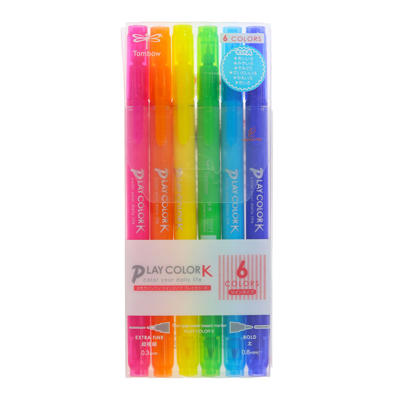 ماژیک رنگ آمیزی 6 رنگ مدل PLAY COLOR 611A تمبو TOMBOW (2)