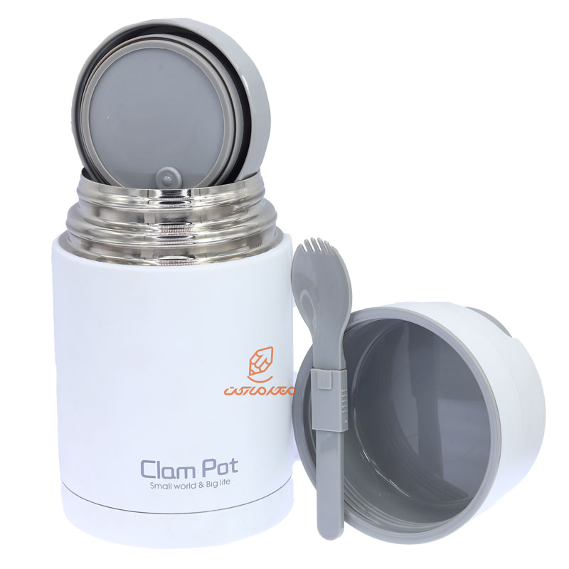 ظرف غذا 1000 میل فلاسکی استیل سفید SUS304 (1)