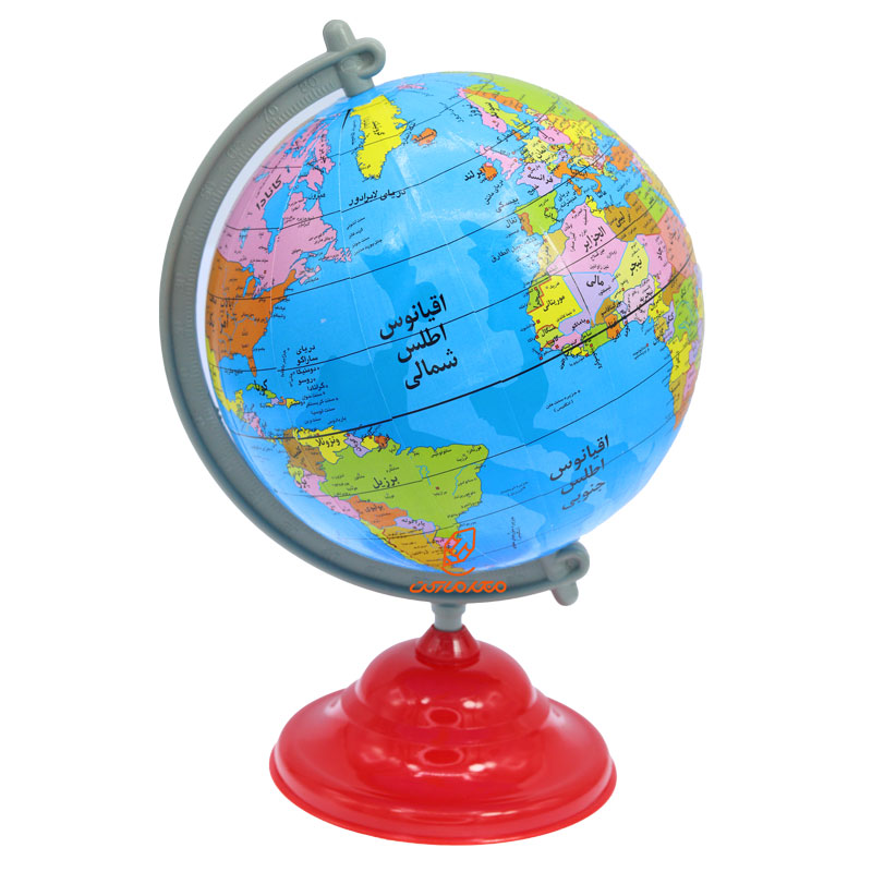 کره جغرافیایی سایز 13 پایه قرمز رسام تحریر (3)