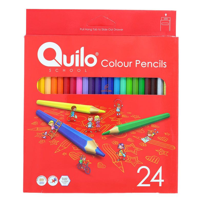 مداد رنگی 24 رنگ جعبه مقوایی کویلو QUILO