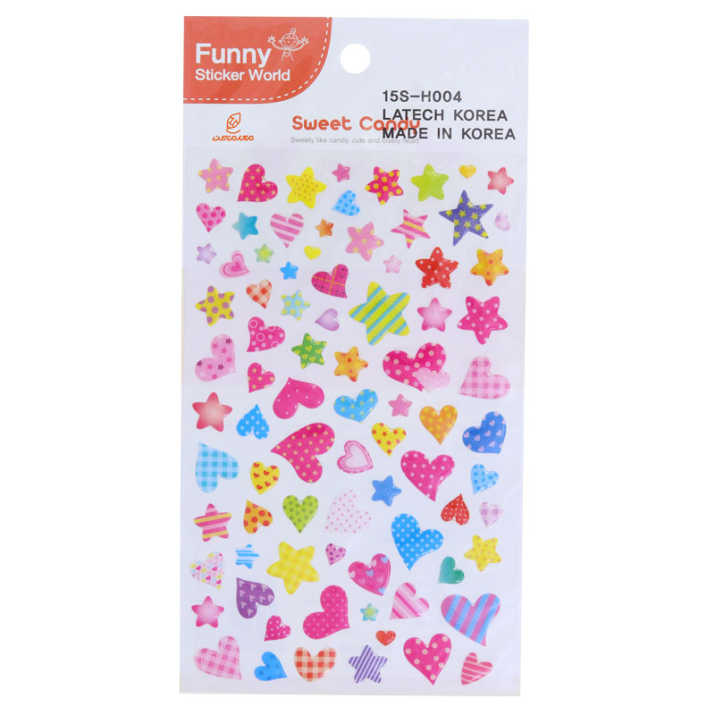 برچسب (استیکر) فانتزی کد 15S-H004 طرح قلب های رنگی FUNNY