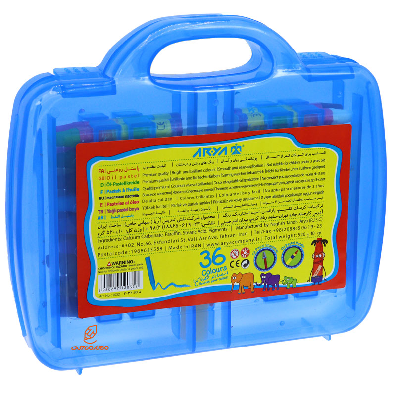 پاستل روغنی 36 رنگ طلقی 2032 آبی آریا (2)