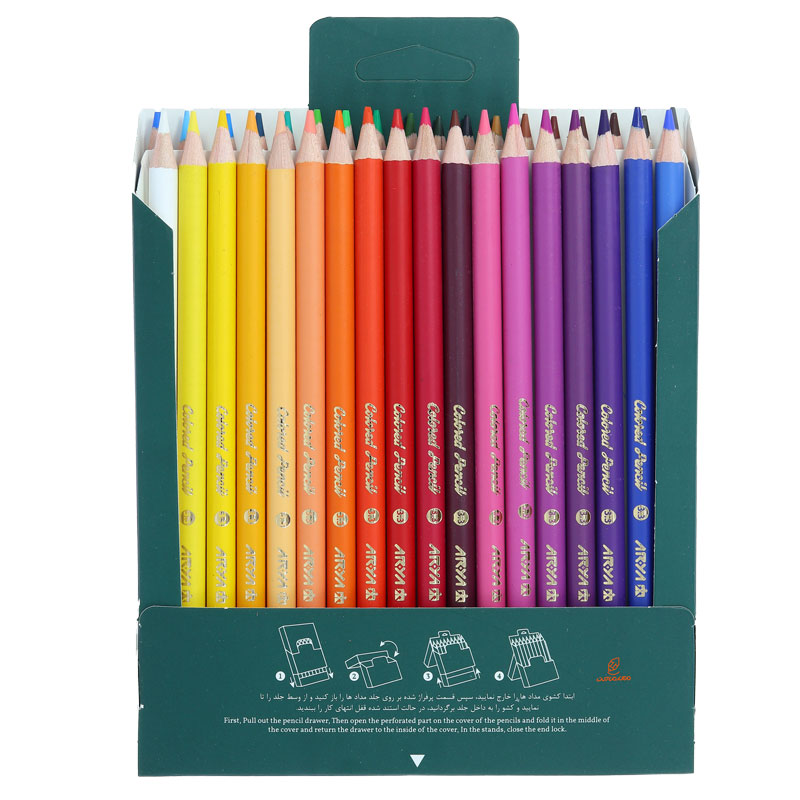 مداد رنگی 36 رنگ جعبه مقوایی طرح گل آرتیست آریا (5)