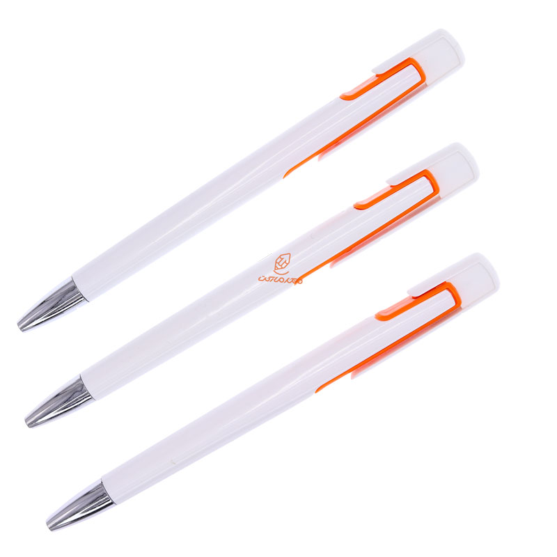 خودکار فشاری آبی تبلیغاتی 002 بدنه نارنجی بسته 50 عددی (3)