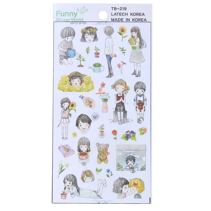 برچسب (استیکر) فانتزی کد TB-219 طرح دختر و پسر FUNNY