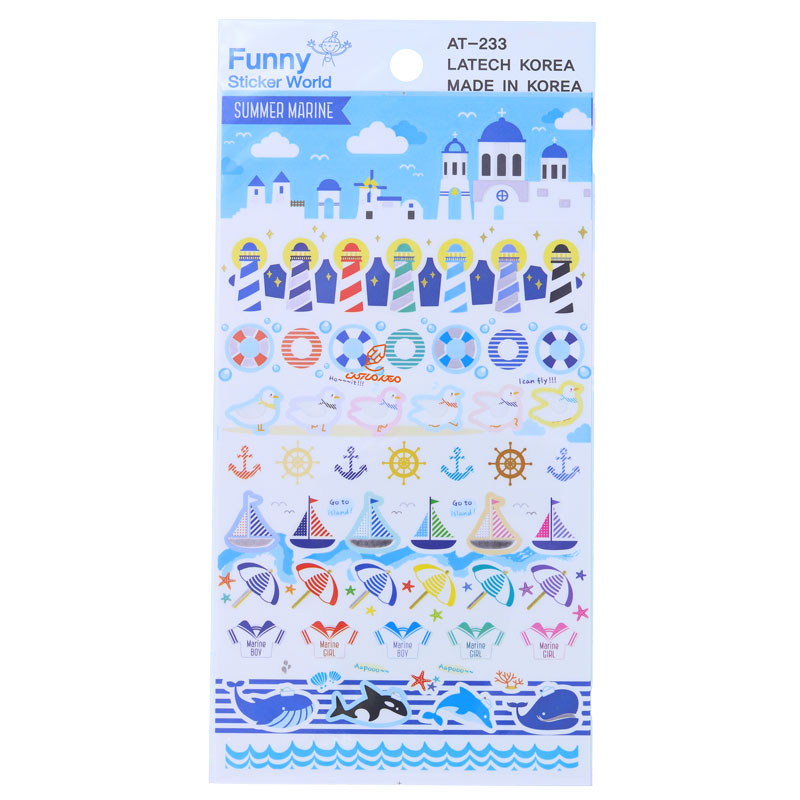 برچسب (استیکر) فانتزی کد AT-233 طرح کشتی FUNNY (2)