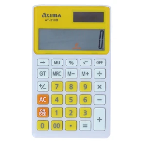 ماشین حساب جیبی زرد 12 رقمی مدل AT-310B آتیما ATIMA