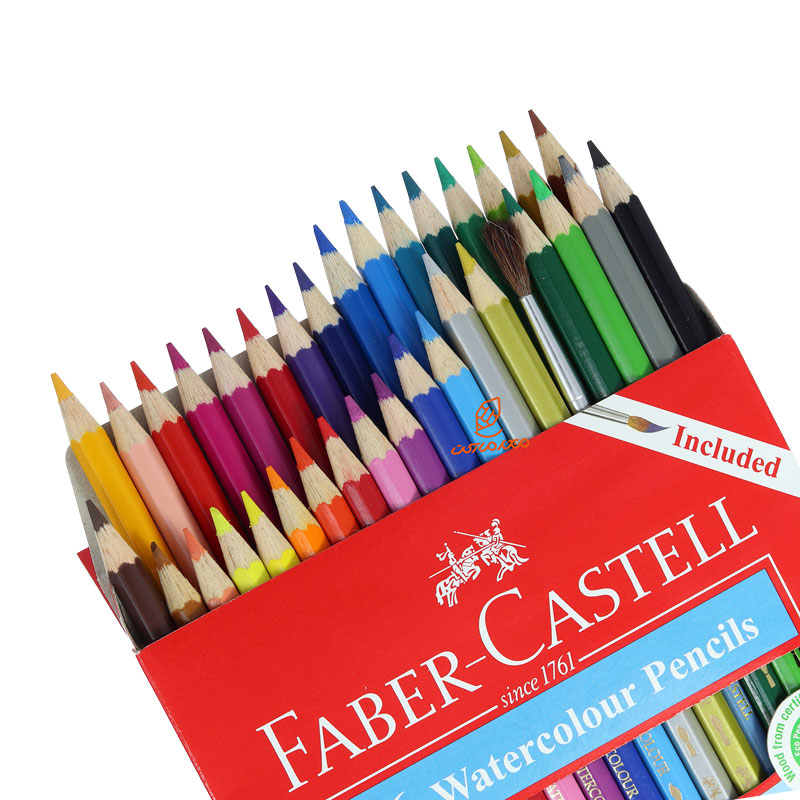 مداد آبرنگی 36 رنگ جعبه مقوایی طرح طوطی فابرکاستل FABERCASTELL (5)