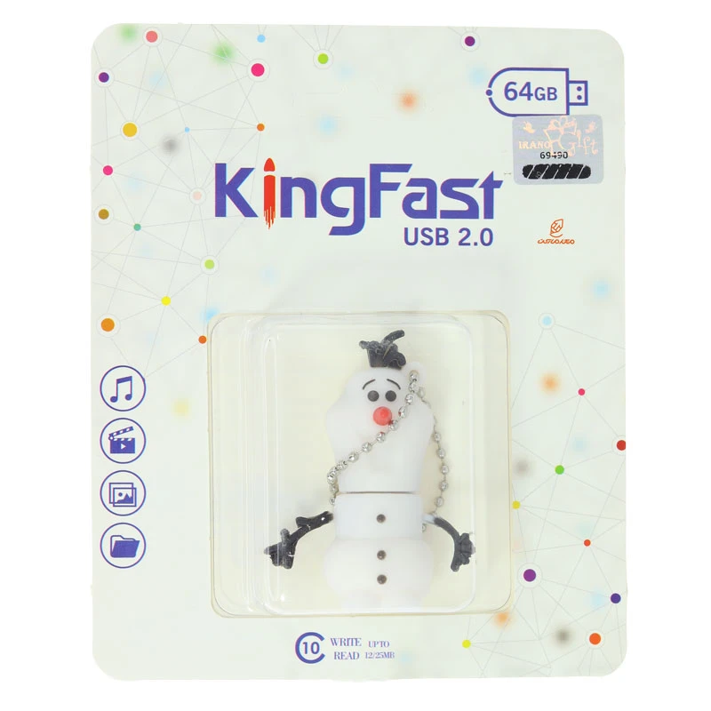 فلش 64 گیگابایت فانتزی طرح آدم برفی کینگ فست KING FAST (2)
