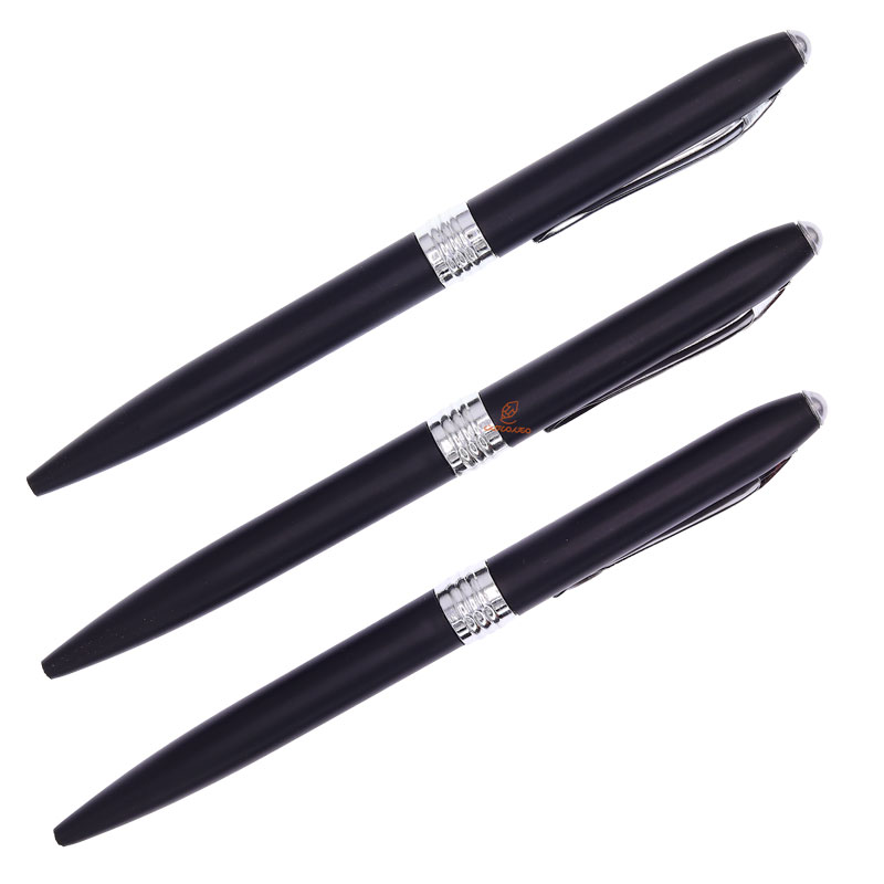 خودکار آبی تبلیغاتی کمرپیچ بدنه مشکی بسته 50 عددی کینگ پن (3)