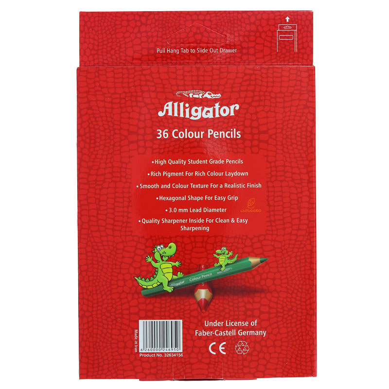 مداد رنگی 36 رنگ جعبه مقوایی الیگیتور ALLIGATOR (3)