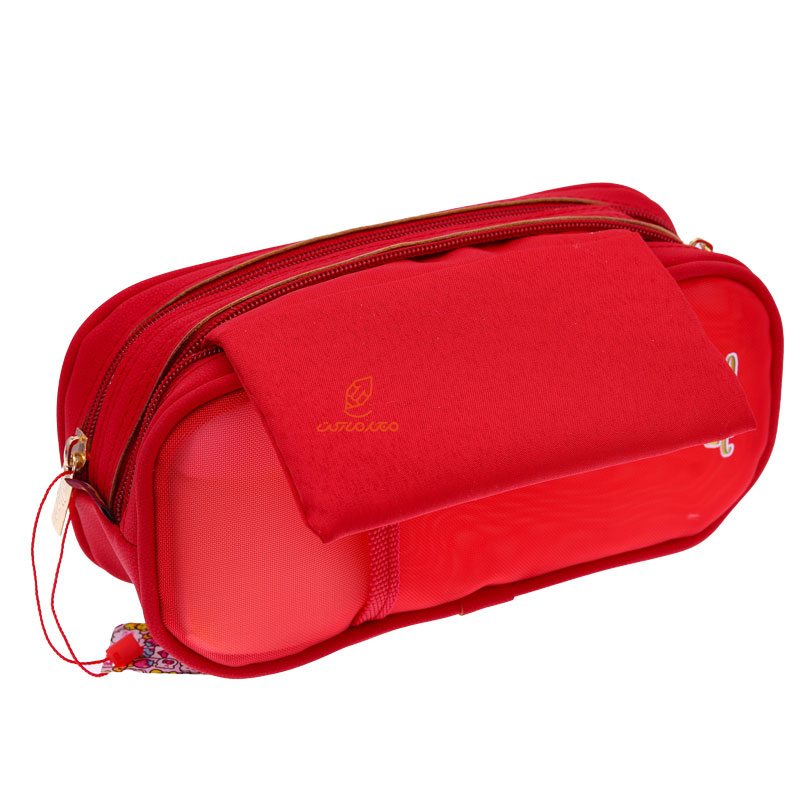 جامدادی توری و چرمی 222 قرمز کلیپس CLIPS (1)