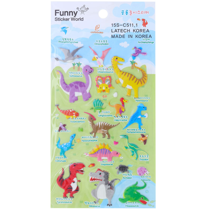 برچسب (استیکر) فانتزی کد 15S-C5111 طرح دایناسورها FUNNY