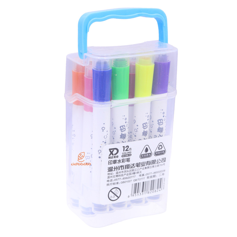 ماژیک استامپی 12 عددی جعبه آبی 12-208 (3)