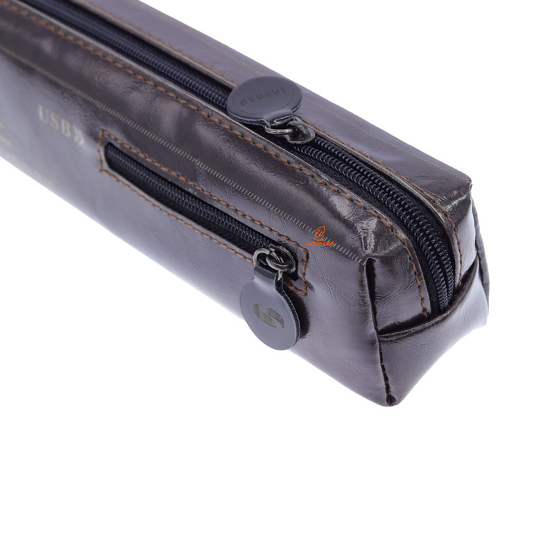 جامدادی چرم قهوه ای سوخته مدل وینیل 738 سهند (1)