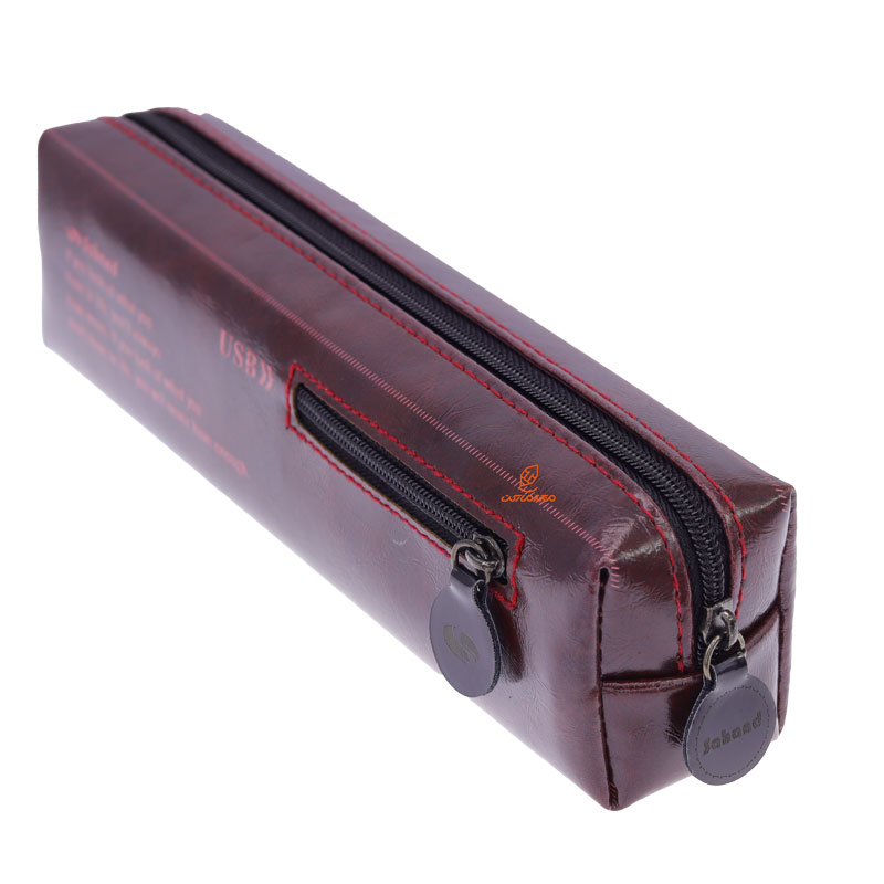 جامدادی چرم زرشکی تیره مدل وینیل 738 سهند (8)