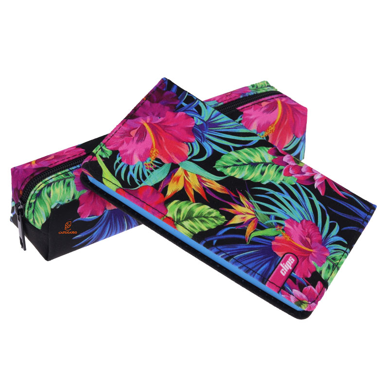 ست جامدادی و دفترچه یادداشت طرح گل صورتی 0130 کلیپس CLIPS