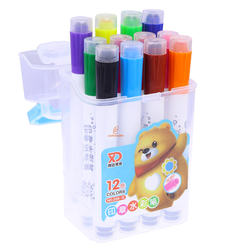 ماژیک استامپی 12 عددی جعبه آبی 12-208