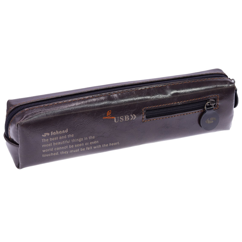 جامدادی چرم قهوه ای سوخته مدل وینیل 738 سهند