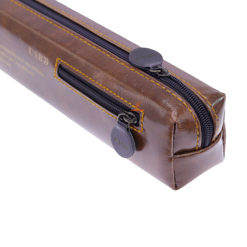 جامدادی چرم قهوه ای تیره مدل وینیل 738 سهند (1)