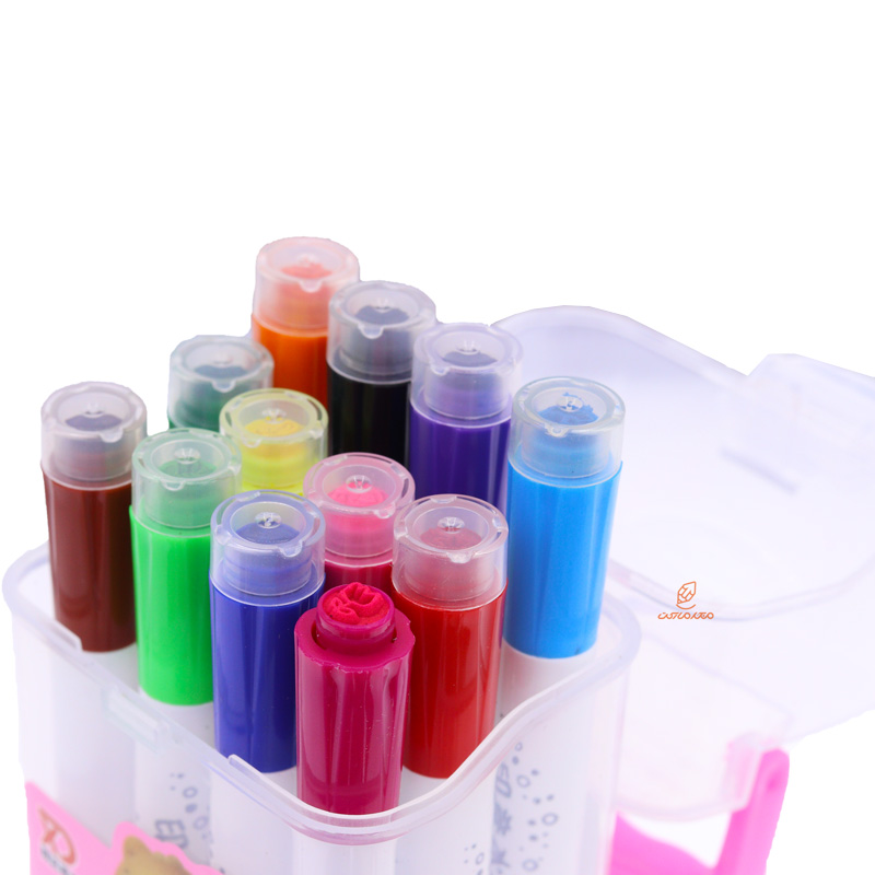 ماژیک استامپی 12 عددی جعبه صورتی 12-208 (1)