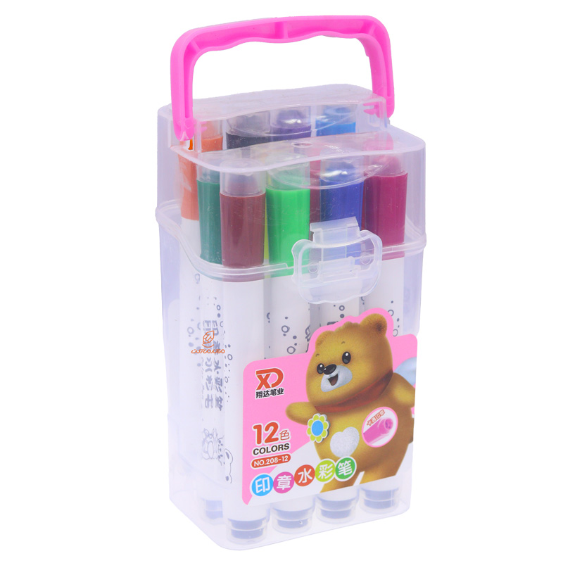 ماژیک استامپی 12 عددی جعبه صورتی 12-208 (2)