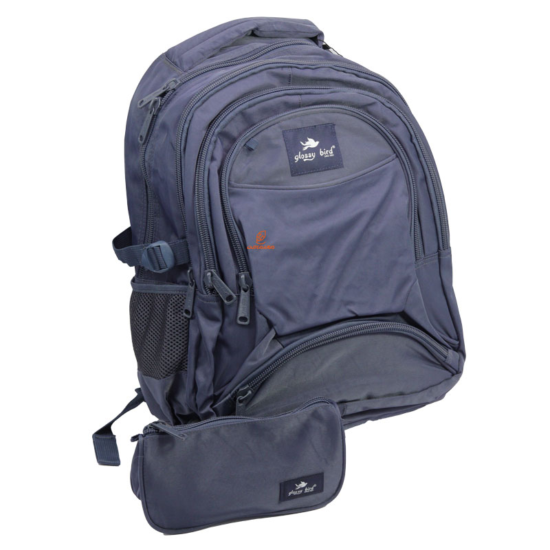 کوله پشتی دو تکه طوسی 2579 گلسی برد GLOSSY BIRD