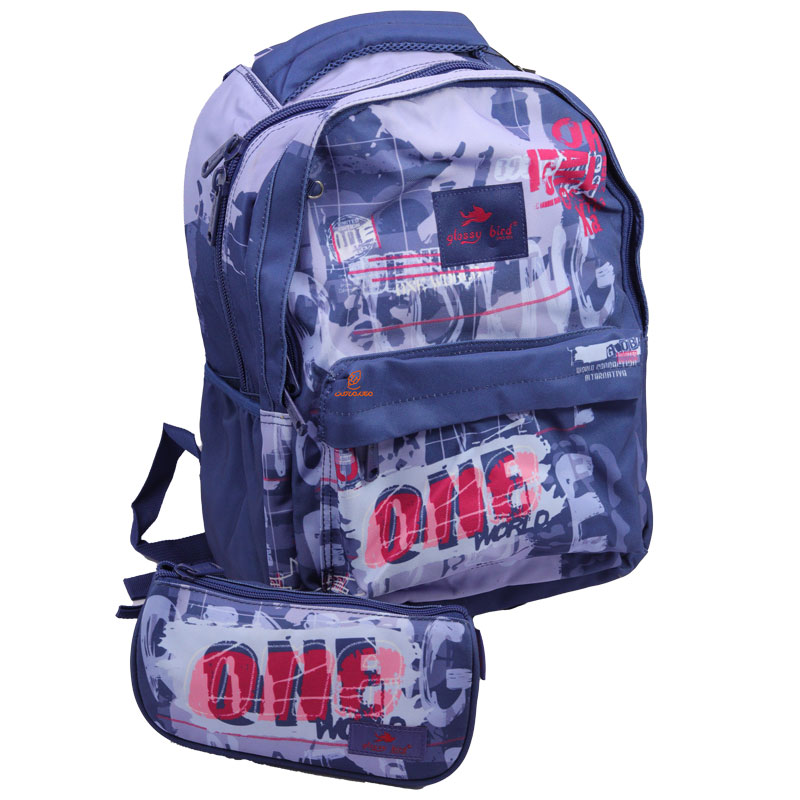 کوله پشتی آبی 2667 گلسی برد GLOSSY BIRD