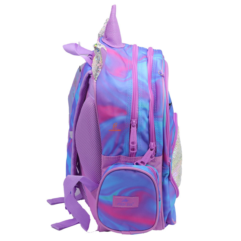 کوله پشتی سه تکه طرح یونی کورن آبی 2688 گلسی برد GLOSSY BIRD (6)