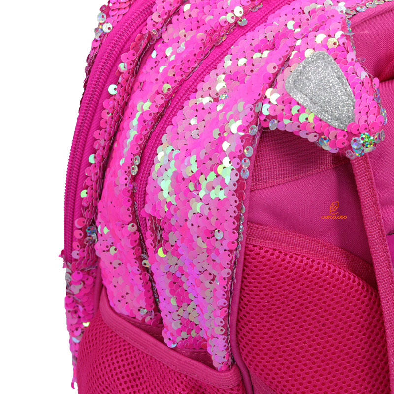 کوله پشتی سه تکه پولکی سرخابی گلسی برد GLOSSY BIRD (7)