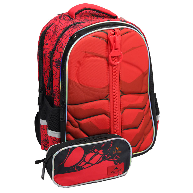 کوله پشتی سه تکه طرح مرد عنکبوتی 2689 گلسی برد GLOSSY BIRD