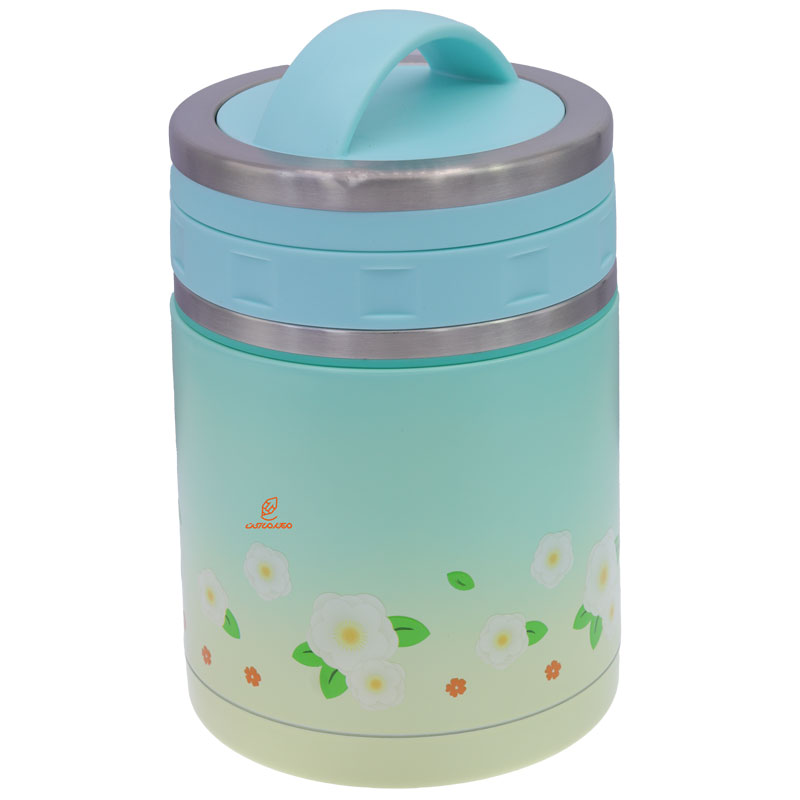 ظرف غذا یک طبقه استیل W137 آبی PINKAH (3)