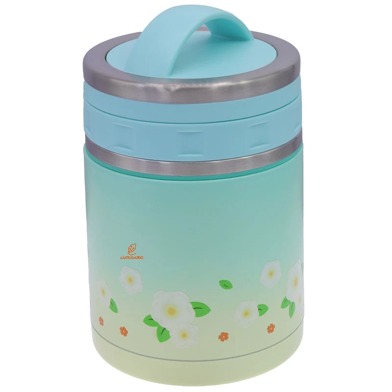 ظرف غذا یک طبقه استیل W137 آبی PINKAH (3)