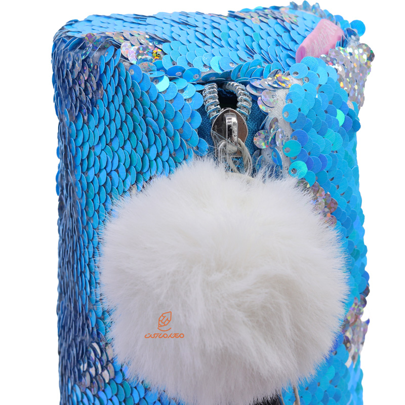 جامدادی تک زیپ پولکی آبی K9081C-1 کینگ KING (1)