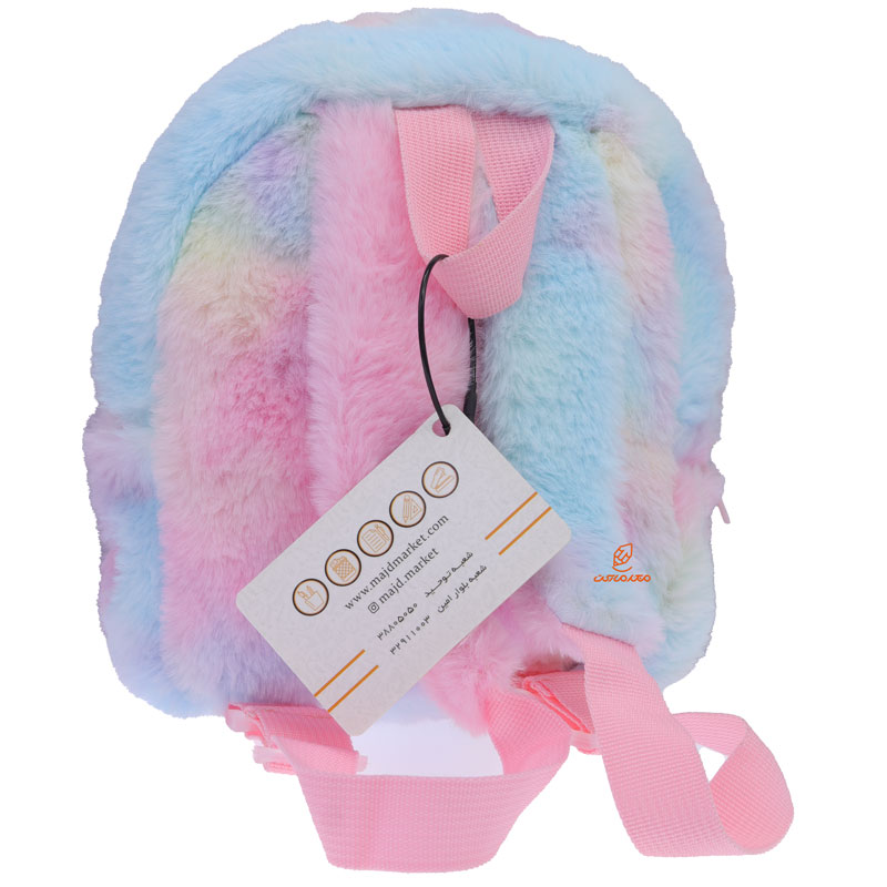 کیف فانتزی پولیشی رنگین کمانی طرح یونی کورن و قلب (3)