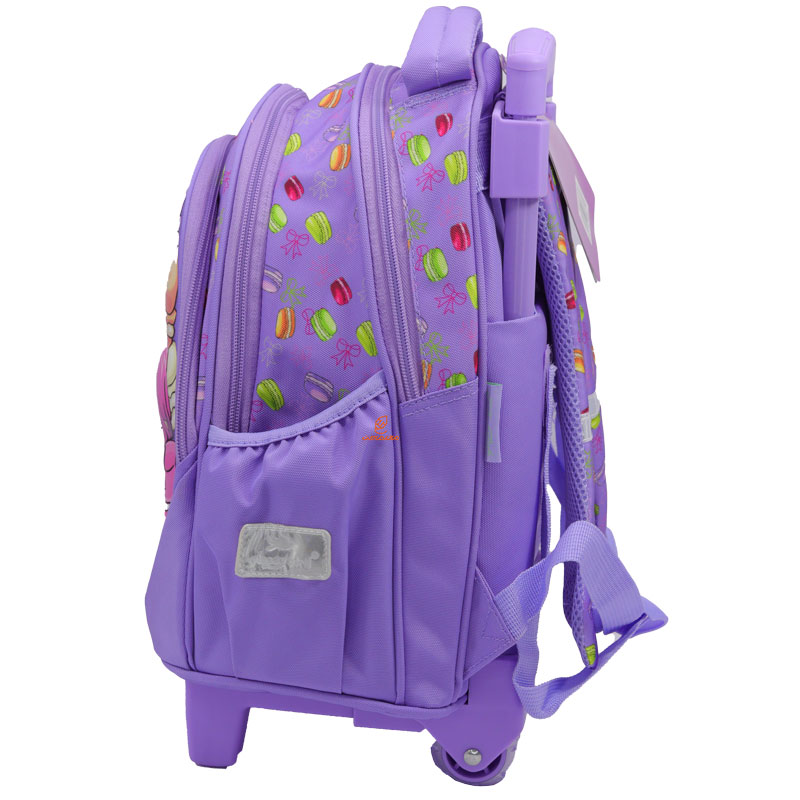 کوله پشتی چرخ دار طرح دختر و پسر 2648 گلسی برد GLOSSY BIRD (7)