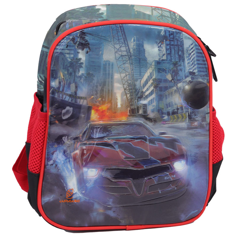 کوله پشتی سه تکه طرح ماشین مسابقه 2624 گلسی برد GLOSSY BIRD (8)