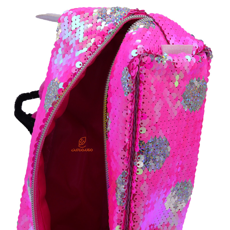 جامدادی تک زیپ پولکی پروانه سرخابی K9080X کینگ KING (1)