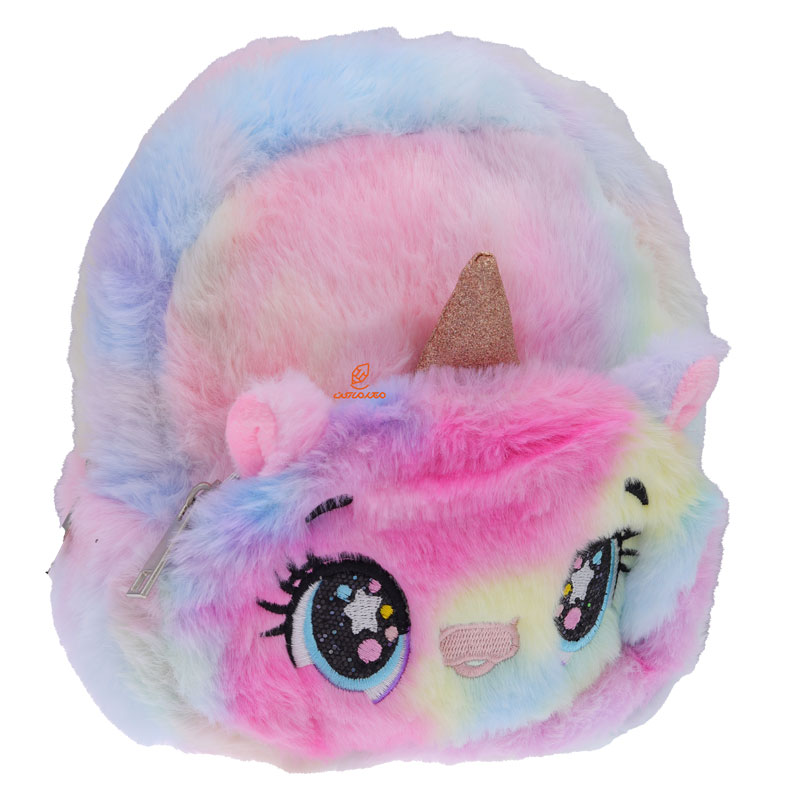 کیف فانتزی پولیشی رنگین کمانی طرح گربه چشم ستاره ای