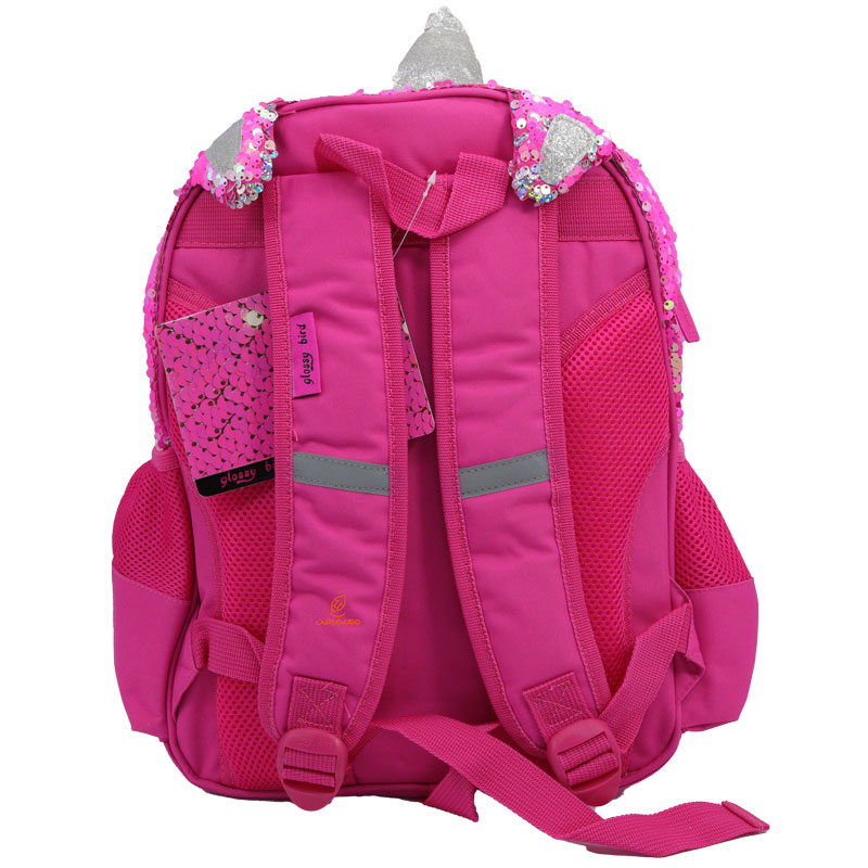 کوله پشتی سه تکه پولکی سرخابی گلسی برد GLOSSY BIRD (5)