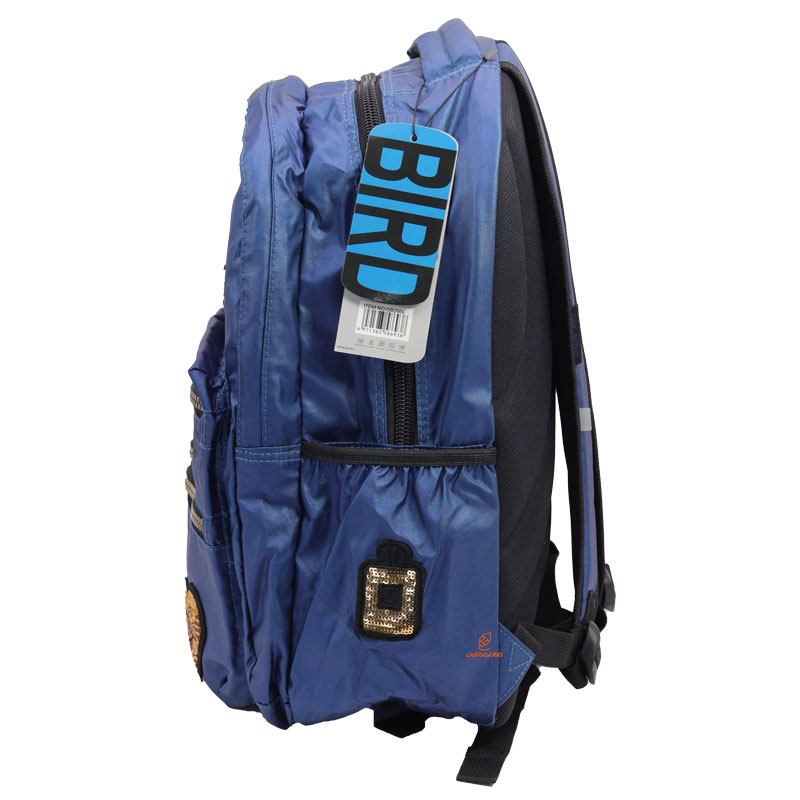 کوله پشتی دخترانه پولک دار آبی 2666 گلسی برد GLOSSY BIRD (7)