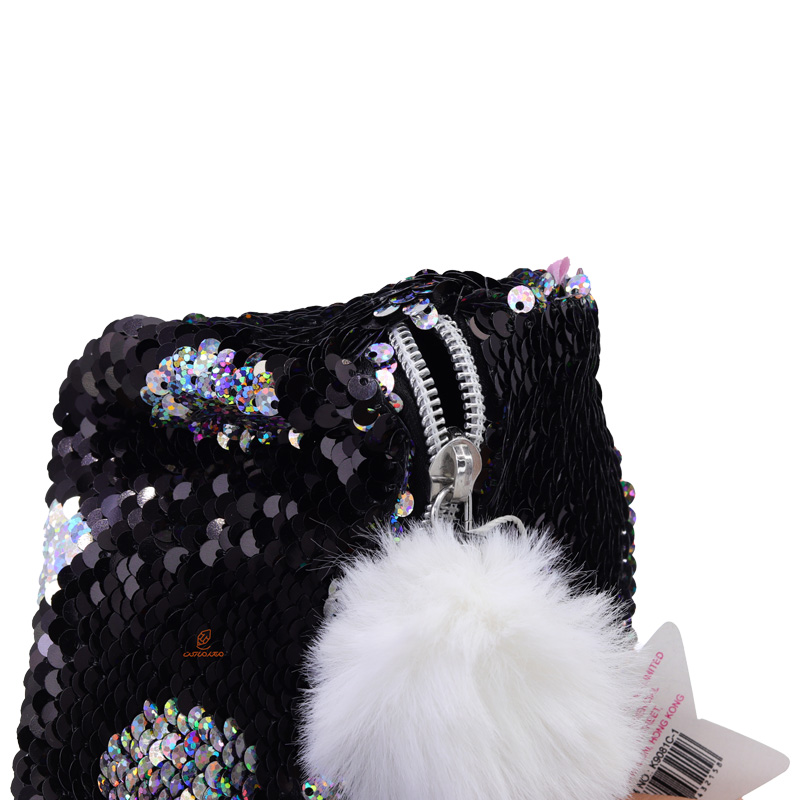 جامدادی تک زیپ پولکی مشکی K9081C-1 کینگ KING (1)