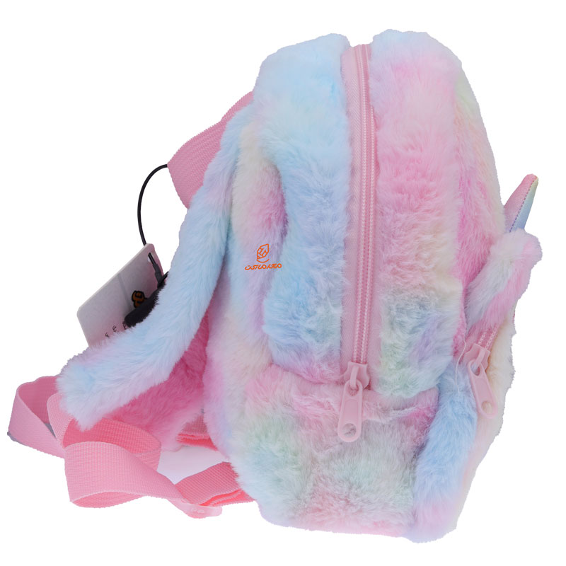 کیف فانتزی پولیشی رنگین کمانی طرح یونی کورن و قلب (2)