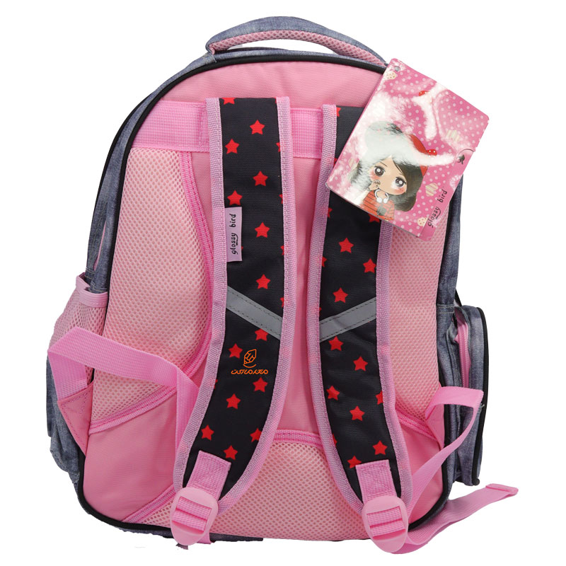 کوله پشتی سه تکه طرح دختر 2362 گلسی برد GLOSSY BIRD (5)